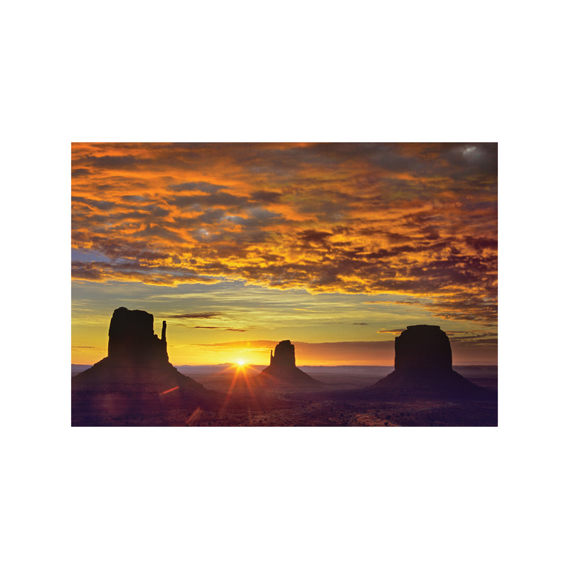 The Mittens And Merrick Butte At Sunrise, Monument Valley, Arizona by Tim Fitzharris - Wrapped Canvas Print