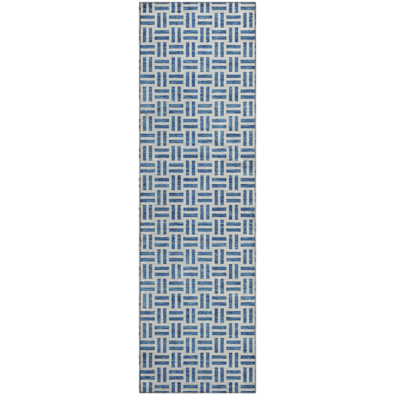 Premium Machine Washable Prisco Denim Rug, Runner 2'3" x 7'6"