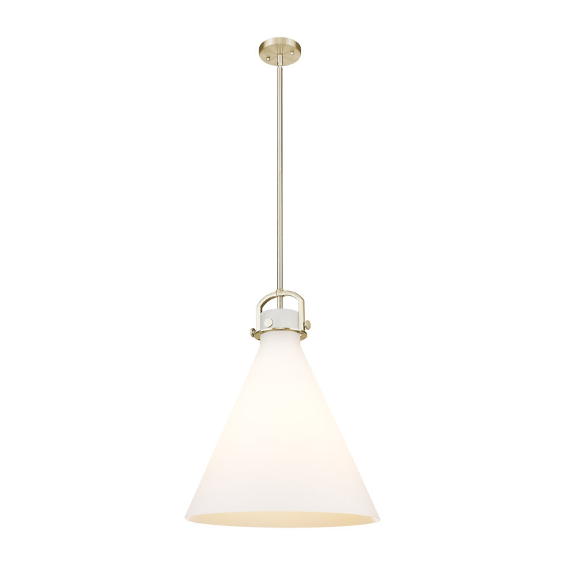 Luminaire suspendu en forme de tige suspendue à 1 lumière Downtown Urban - Brohel, H 20,13 po x l 18 po x P 18 po, Blanc