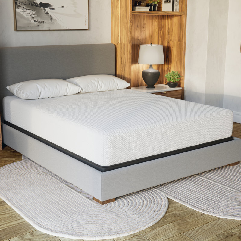 Matelas en mousse viscoélastique imprégnée de gel Blanc, Lit simple, 10"