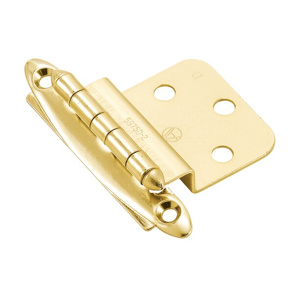 Pair of Quadrant Hinges - 1-5/8 Stainless Steel - Gold Plated