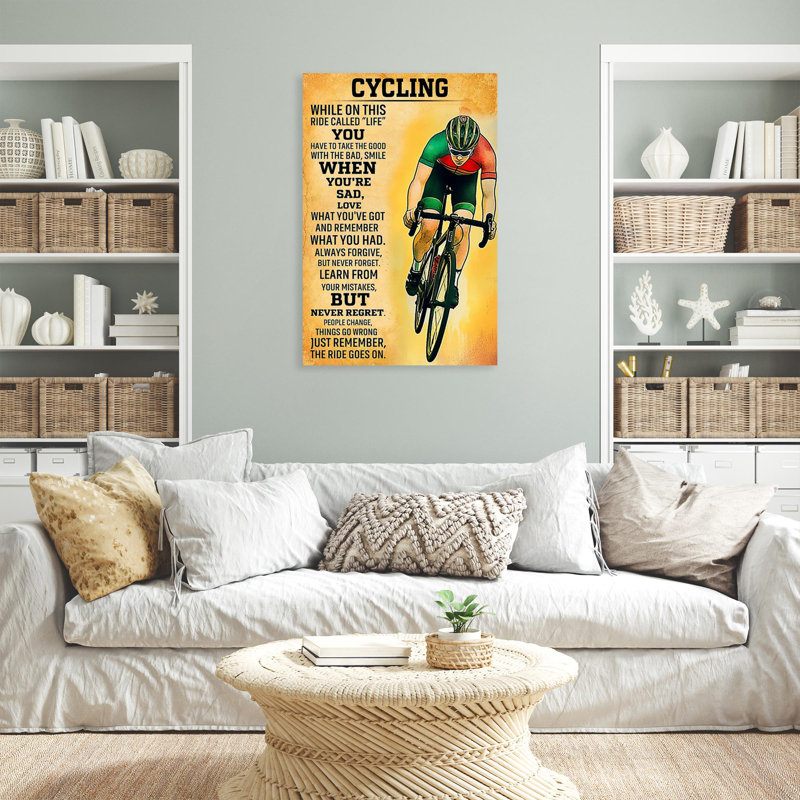 Cycling - 1 pièce, impression sur toile tendue, H 20 po x l 16 po x P 1,25 po