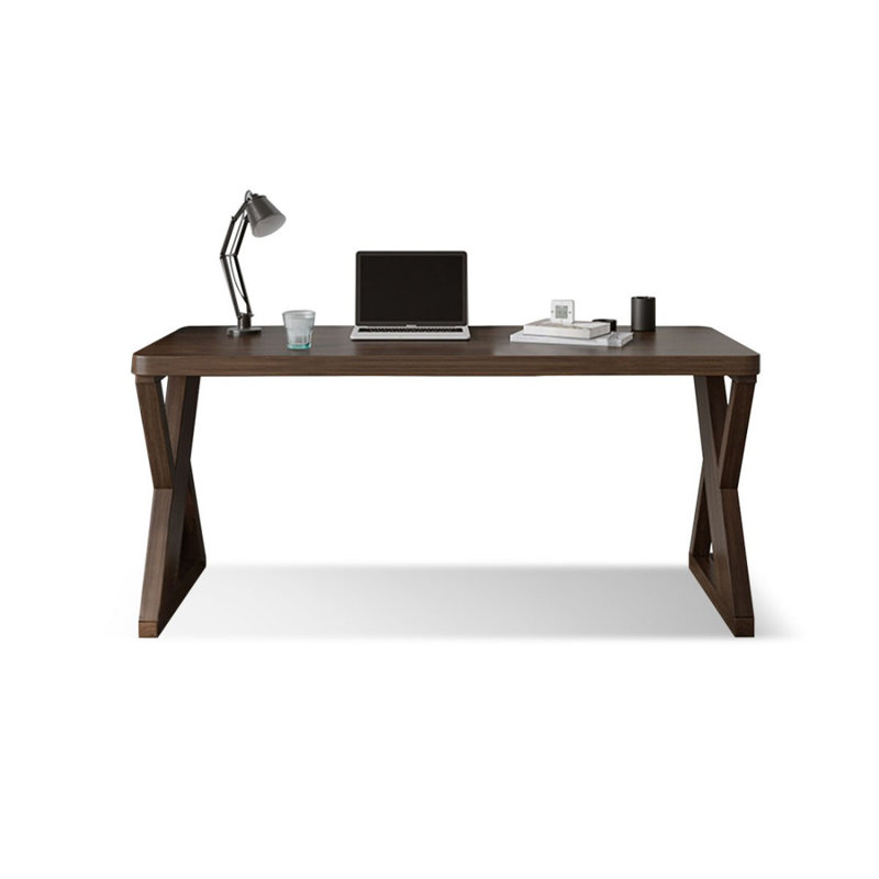 Bureau d'écriture rectangulaire en bois massif noyer, H 29,53 po x l 62,99 po x P 23,62 po