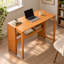 Bureau pliant en bambou brun 40,35 × 21,36 × 29,74 pouces, avec charnières en acier et tablette pour chambre, dortoir ou bureau