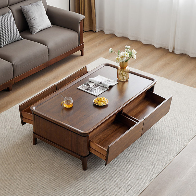 Simple Style Walnut Wood Coffee Table