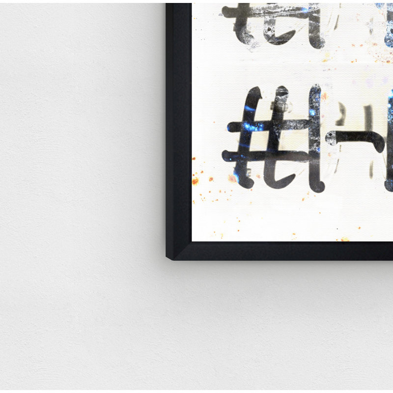 «Hustle» par Oliver Gal - impression d'art textuel, Cadre noir, H 30 po x l 20 po