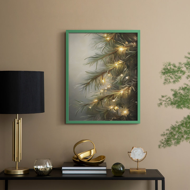 Art des Fêtes de Noël - série 2 - CCLXI, reproduction encadrée - bois massif, H 21 po x l 17 po, Vert
