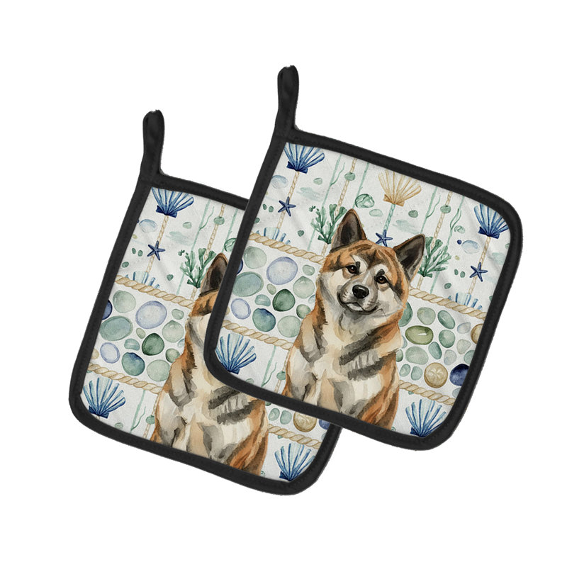 Paire de poignées en verre Brindle Akita