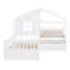 Lit simple avec canapé, lit plateforme pour enfants avec deux tiroirs et tablette de rangement, blanc (ancien SKU: HL000065AAK)-867418849-867418850