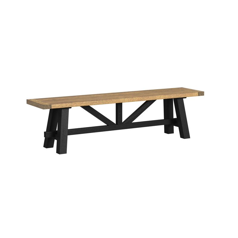 Danielsville 68" Bench, Rustic Wheat and Raven