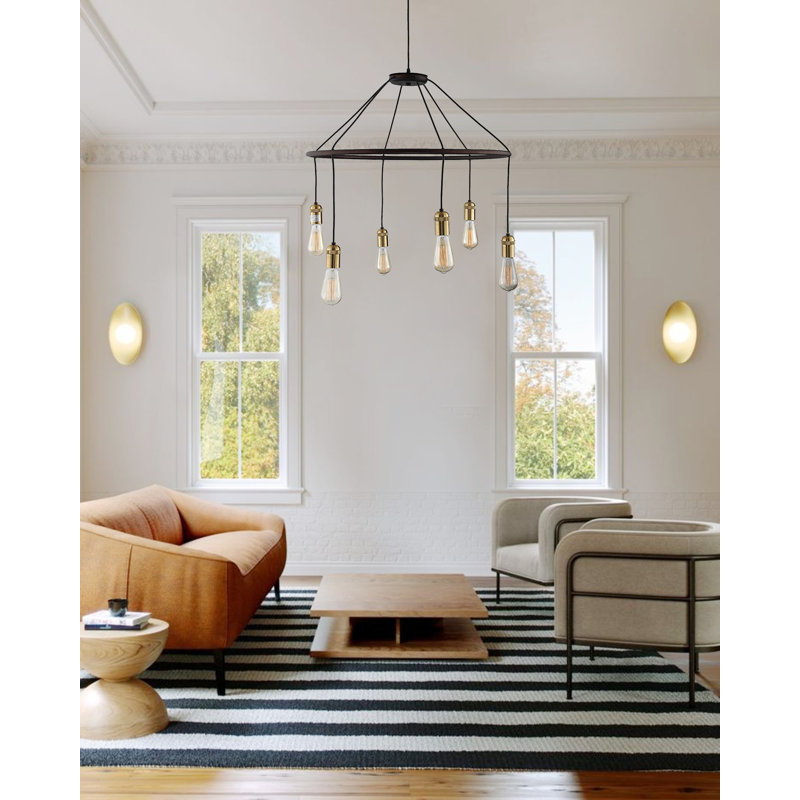 Lustre cascade de style rustique 6 lumières Chemane
