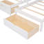 Lit superposé double au-dessus de simple et simple, lit superposé triple en bois avec tiroirs et garde-corps, blanc