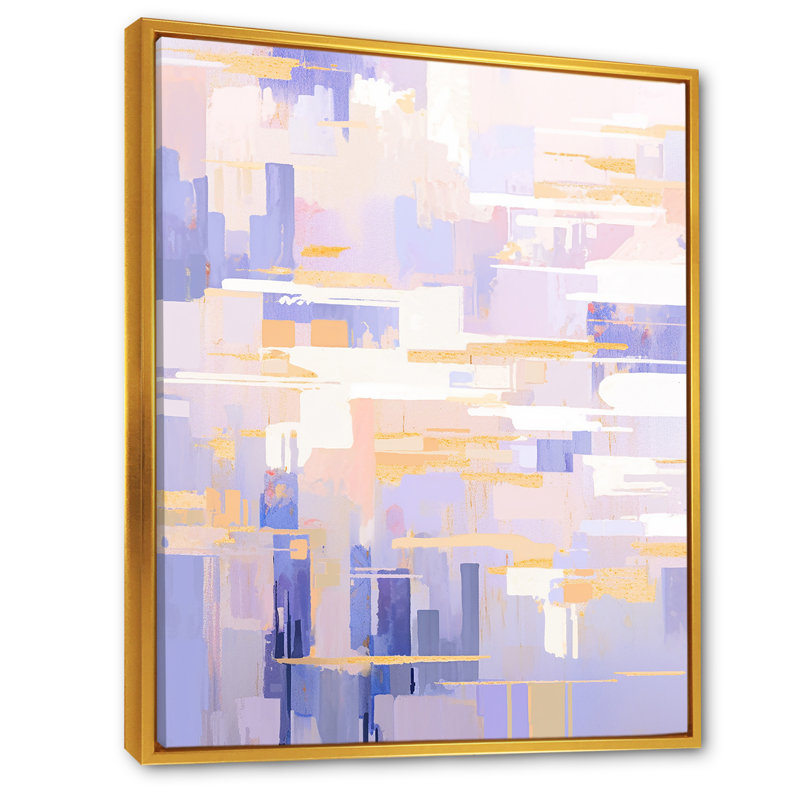 «Contemporary Lavender Bold Illumination III», art mural abstrait sur toile, Cadre flottant doré
