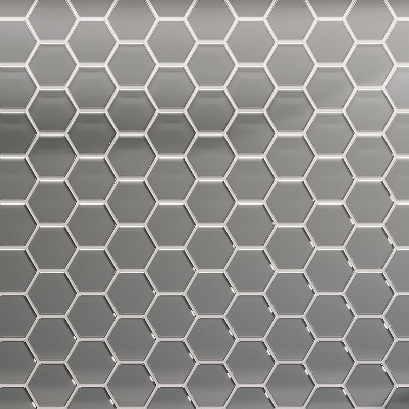 3" Beehive 10.25in.x11.75in. Glass Mosaic Tile, Marsh Gloss
