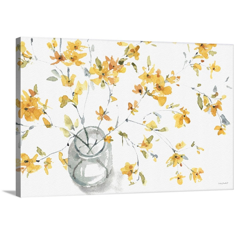 «Happy Yellow 02» par Lisa Audit - reproduction d'art, H 20 po x l 30 po x P 1,25 po, Toile tendue
