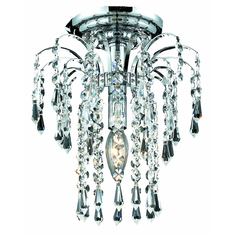 Plafonnier semi-encastré 1 lumière 9 po Lasher, Chrome, Coupe royale