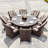 8-Person Outdoor Brown Dining Table Set-1148522178