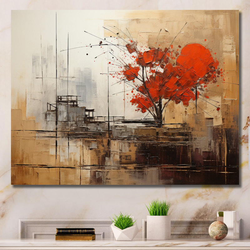 Collages d'automne I - Collages abstraits, impressions sur toile, Toile tendue, H 12 po x l 20 po x P 1 po