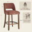 Ensemble de 4 tabourets de bar modernes à hauteur de comptoir revêtus de chenille avec pieds en bois massif et dossier découpé-131635231-131635228