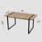 59 Inch Modern Industrial Light Wood Grain MDF Dining Table, 1.5 Inch Thick Tabletop With Black Metal Legs For 4-6 People