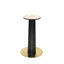Moderne table rectangulaire moderne de 85 cm avec plateau en verre trempé, pieds en bois, base dorée, stable et bois pour le bureau personnel