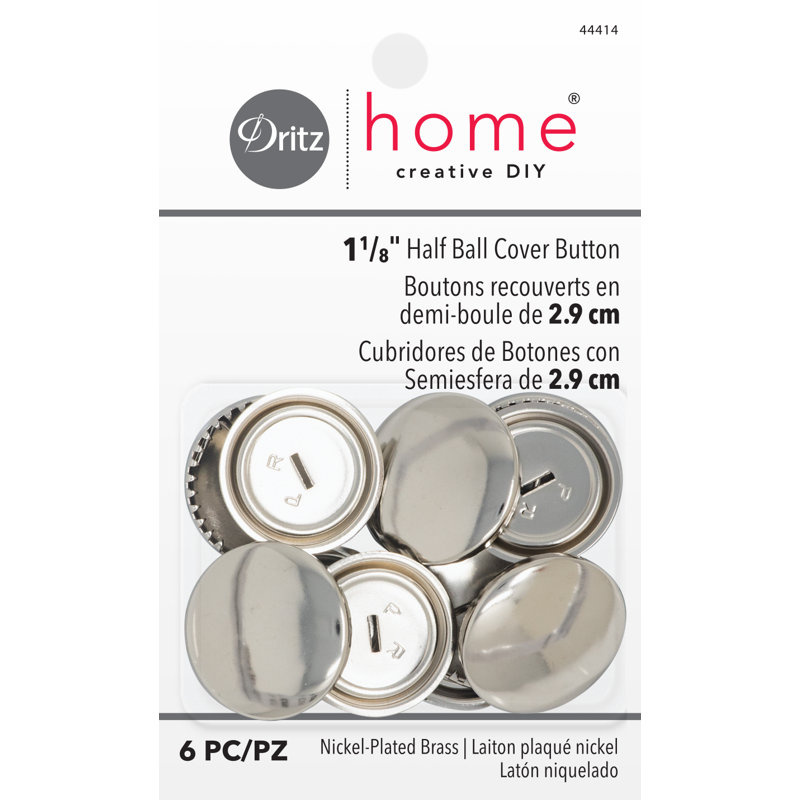 Dritz 1-1/8" Half Ball Cover Button, 6pc