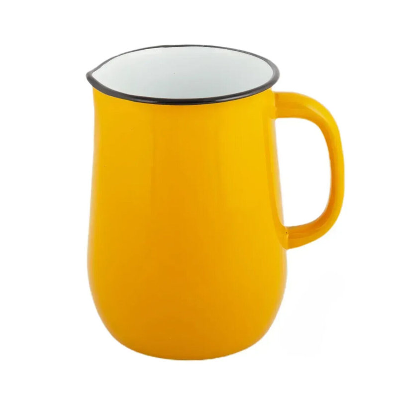 Pichet en émail 5 pièces, Jaune