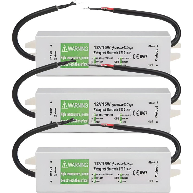 12V 15W IP67 Waterproof Electronic LED Driver AC 90-250 V Transformer Constant Voltage Power Supply LED Driver For Indoor Outdoor