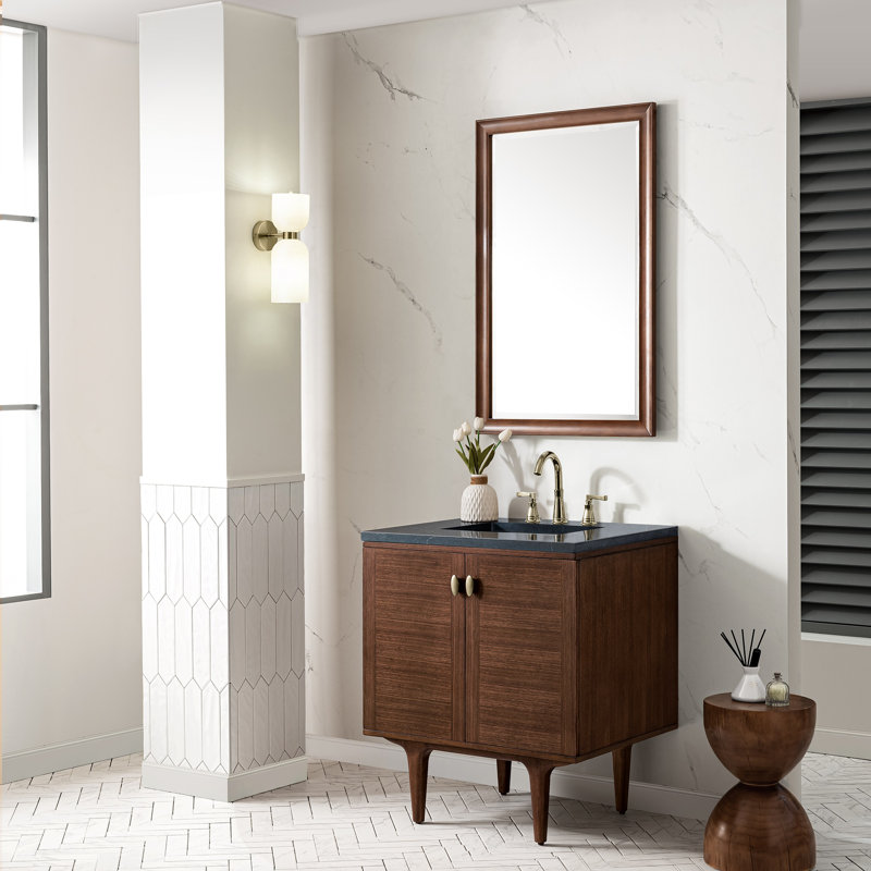 Amberly 30'' W Single Vanity, 8" Widespread, Charcoal Soapstone