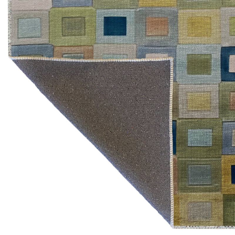 Conin Performance Washable Plaid Indoor / Outdoor Rug, Rectangle 3'11" x 8'2"