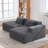 92 " L-Shaped Compression Corduroy Sectional Sofa, Modern Boneless Soft Upholstered Couch with Throw Blanket, No Assembly Required for Living Room-1677725170-1677725171