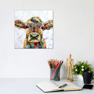 Jersey Cow-White by Jennifer Seeley - Wrapped Canvas Painting