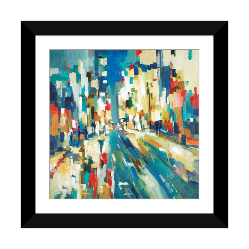« urban battement », impression sur toile, H 24 po x l 24 po x P 1 po, Papier avec cadre noir, Blanc