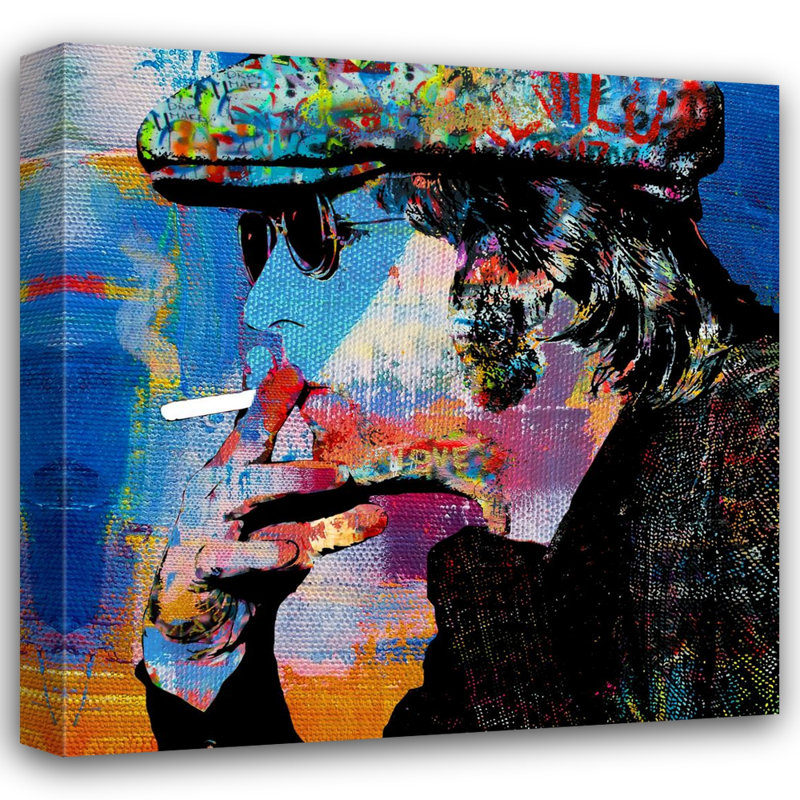 «John Lennon» par Stephen Chambers - peinture sur toile tendue, H 30 po x l 30 po x P 1,5 po