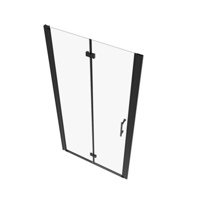 1/4" Tempered Glass Shower Door, Universal Pivot - 1 3/8" Adjustable, Matte Black, 36000 Open And Close Queries, Marvelous Leak Property