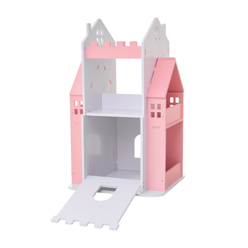 45cm W Floating Shelf Bookcase, White/Pink, (3 Shelves) 75cm. H x 45cm. W x 45cm. D