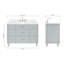 ARIEL Monroe 48 Single Sink Bathroom Vanity with Carrara Quartz Top-71275576