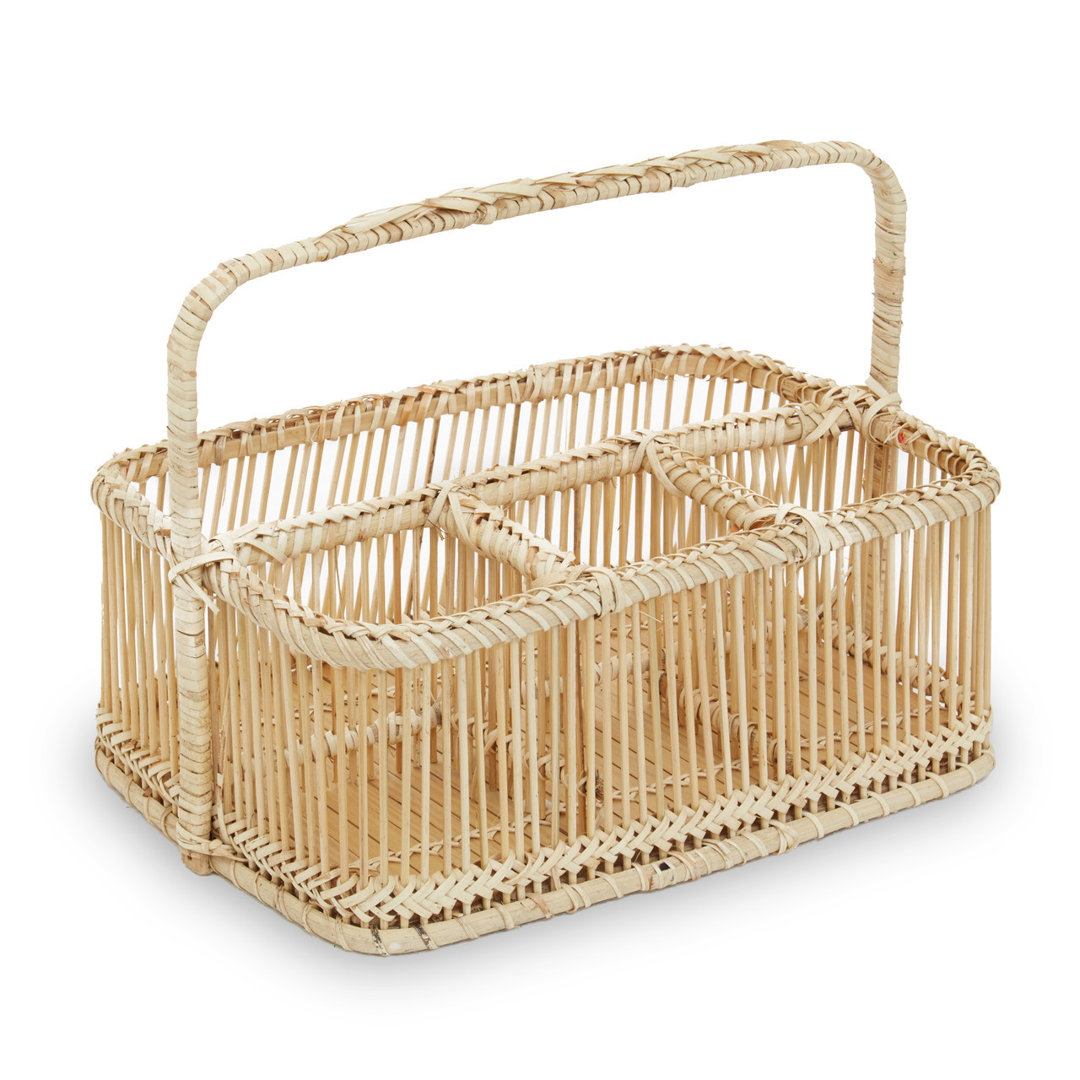 Rattan and Bamboo Caddy Basket