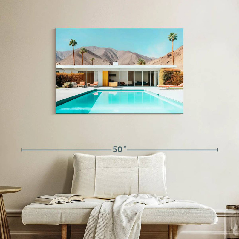 Lilie style Mid-Century moderne Palm Springs, H 26 po x l 39 po