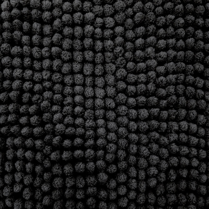 Centreville Chenille Non Slip Bath Mat, 80cm L x 50cm W, Black