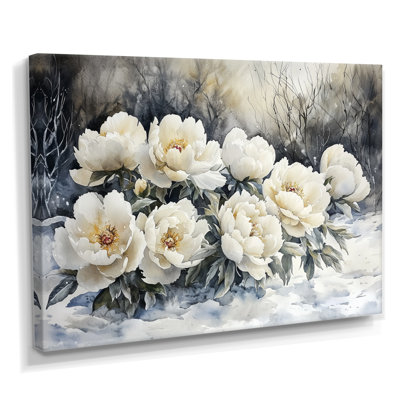Isabelly, pivoines dans la forêt I - pivoines, art mural