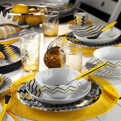 Piece Porcelain China Dinnerware Set - Service for 6