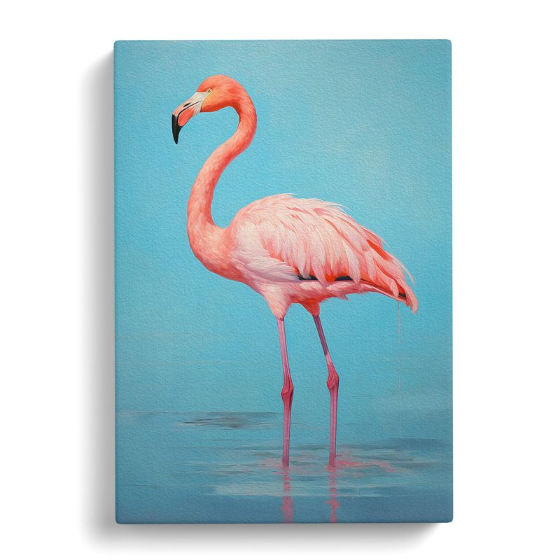 Flamingo Modern No.3 - Wrapped Canvas, 50cm H x 35cm W x 3cm D