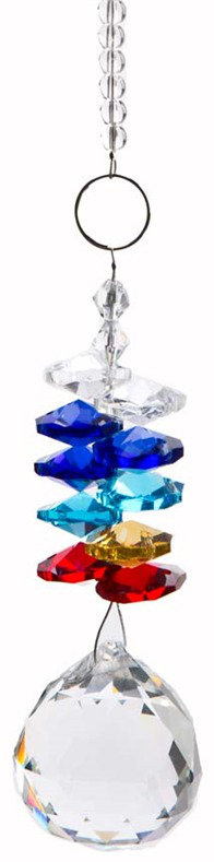 Globe en cristal, Bleu / Rouge