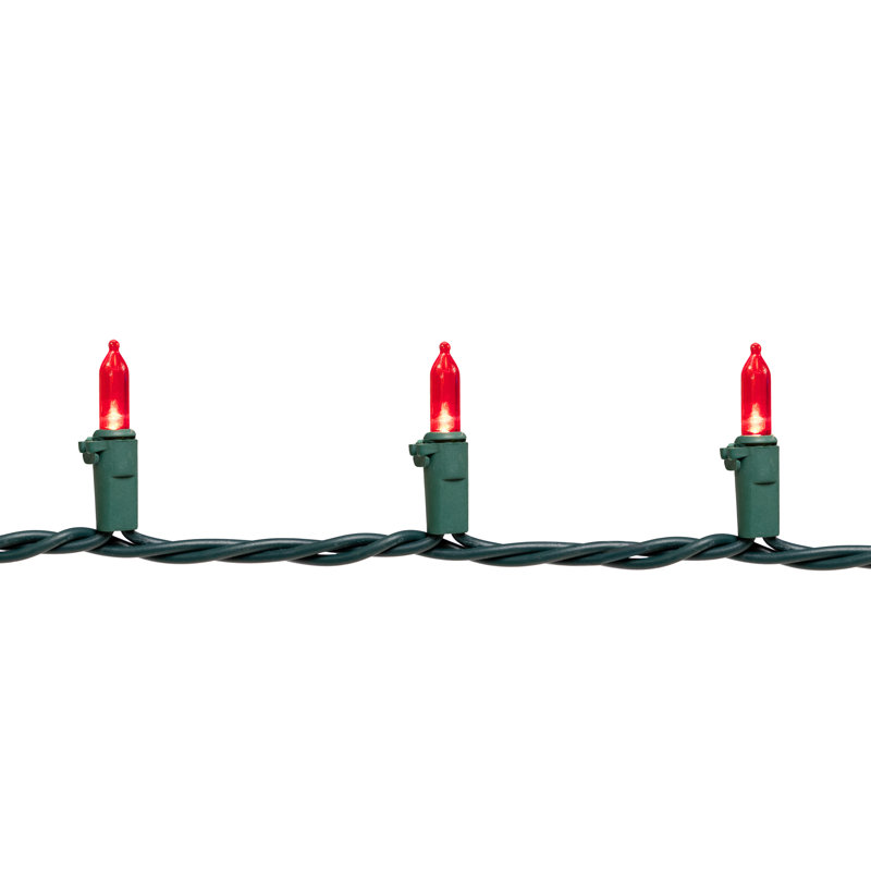 100-Count LED Mini Christmas Lights 33ft Wire, Red/Green