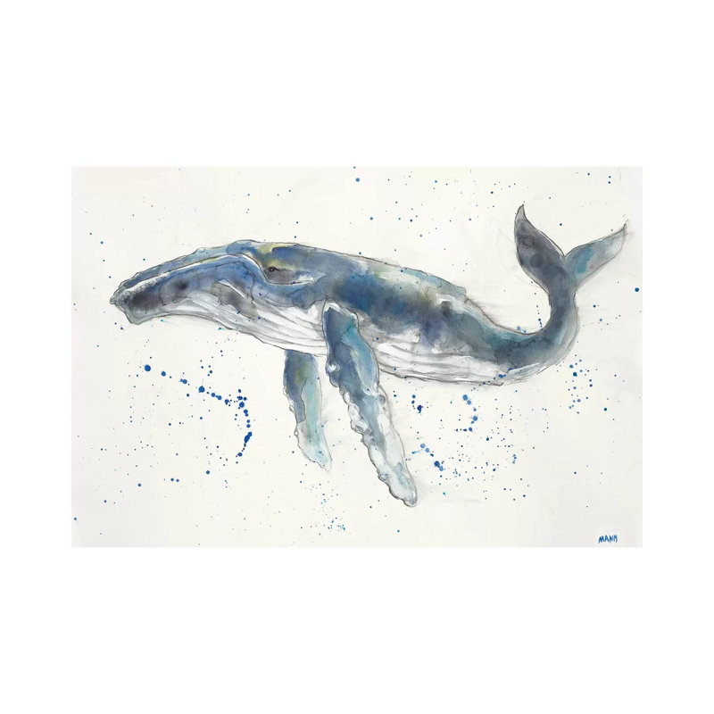 " Humpback Whale " by Patti Mann Painting Print, 26" H x 40" W x 1.5" D