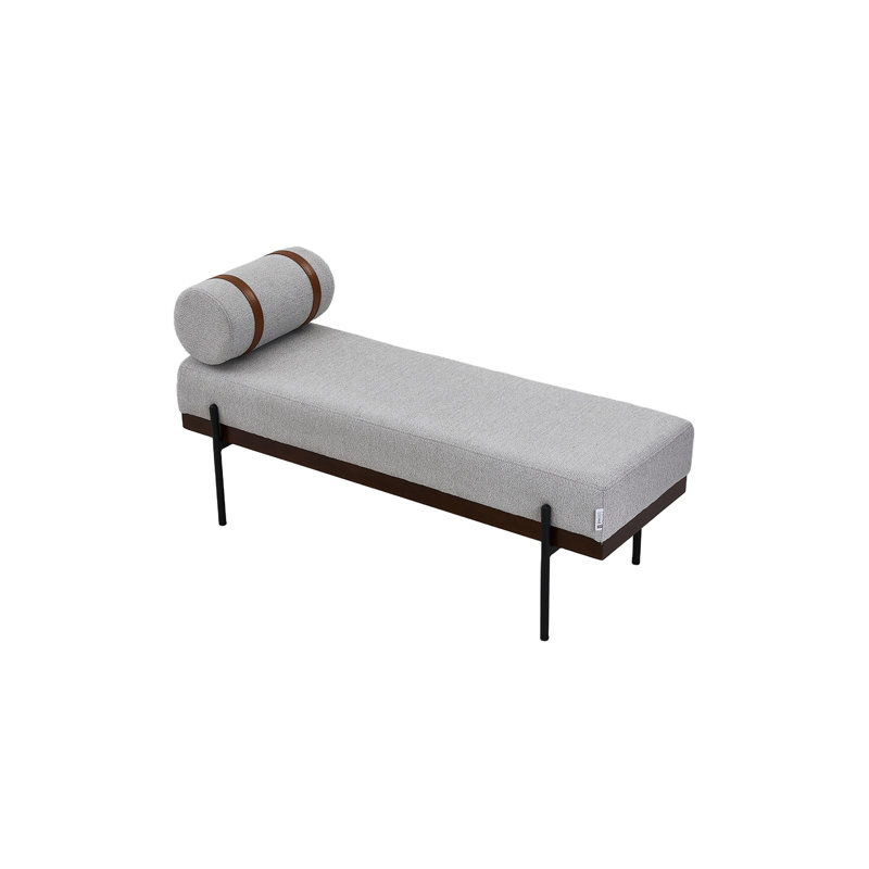 Betzy Linen Upholstered Bench, Light Grey