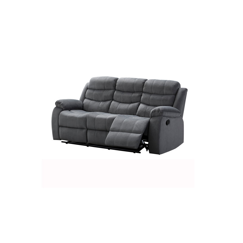 Angenette Upholstered 76'' Reclining Sofa, Gray