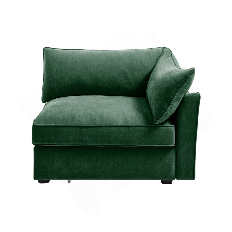 Canapé en velours vert RSF, Face à la main droite, Vert