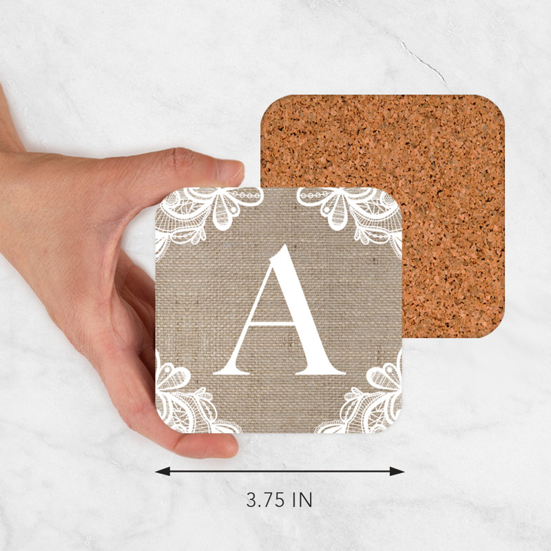 Cork Square 4 Piece Coaster Set, A
